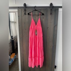 NWT Farm Rio Maxi Hot Pink Dress